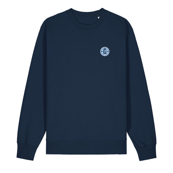 Gantoise Unisex sweater - Blauw - Badge (geborduurd) Thumbnail